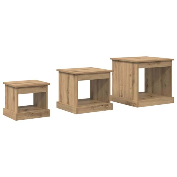 Масичка за кафе 3 pcs Дъб Инженерно дърво