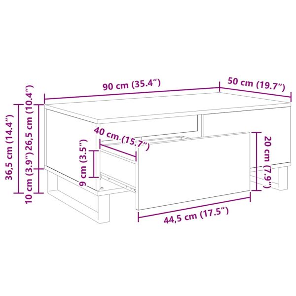 Масичка за кафе Черния дъб 90 x 50 x 36,5 см Инженерно дърво