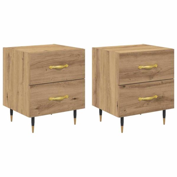 Нощен шкаф 2 pcs Дъб 40 x 35 x 47,5 см Инженерно дърво