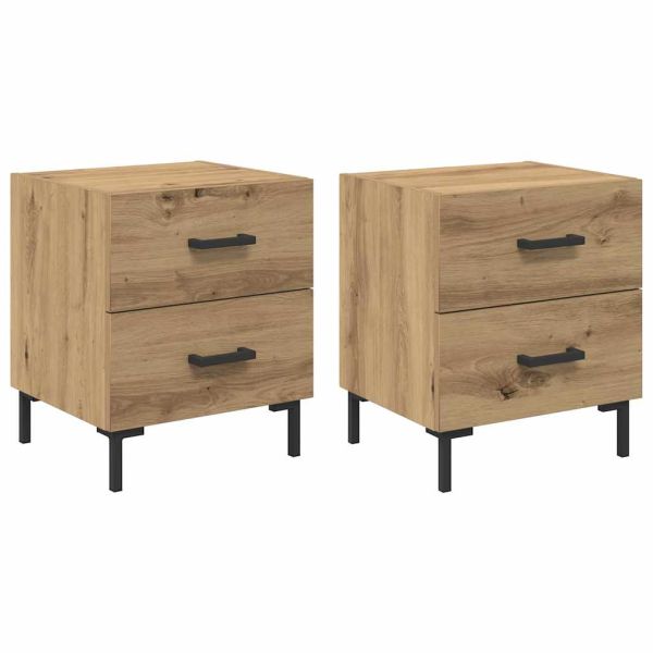 Нощен шкаф 2 pcs Дъб 40 x 35 x 47,5 см Инженерно дърво
