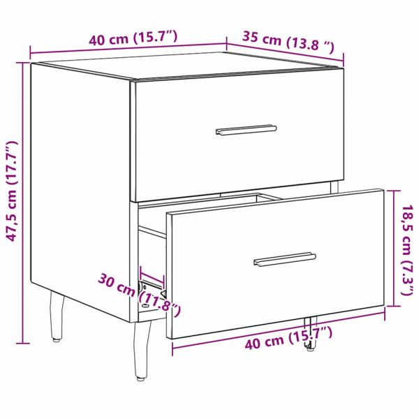 Нощен шкаф с чекмедже Дъб 40 x 35 x 47,5 см Инженерно дърво
