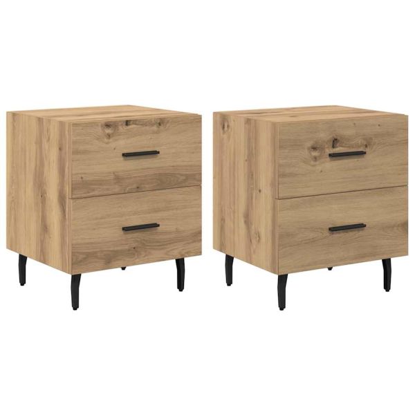 Нощен шкаф 2 pcs Дъб 40 x 35 x 47,5 см Инженерно дърво