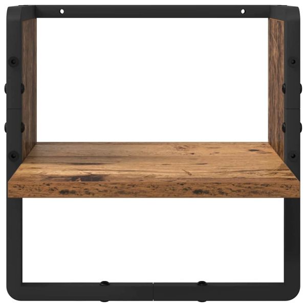 Комплект стенни рафтове 4 pcs Старо дърво 65 x 25 x 30 cm