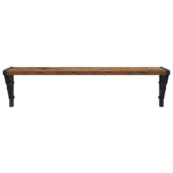 Стени за рафтове с рафт 2 pcs Старо дърво 60 x 15 x 15,5 cm