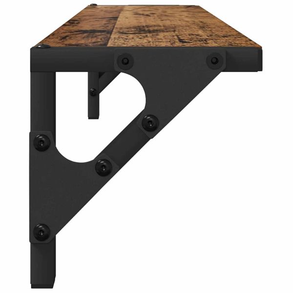 Стени за рафтове с рафт 2 pcs Старо дърво 60 x 15 x 15,5 cm