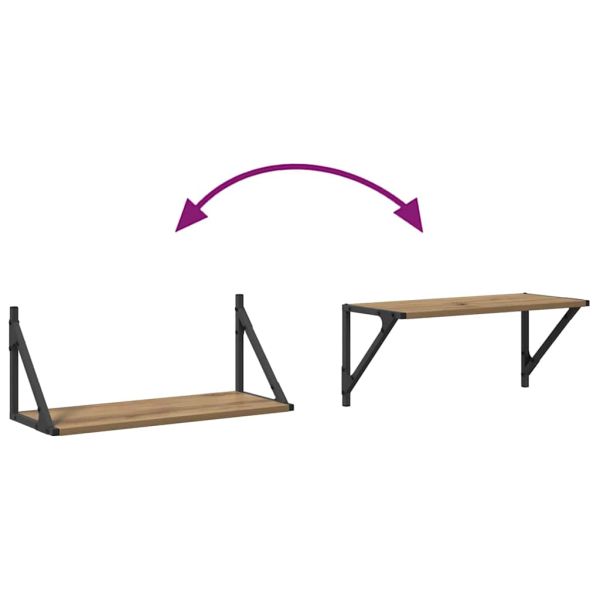 Стени за рафтове 2 pcs Дъб 60 x 25 x 25,5 cm Инженерно дърво