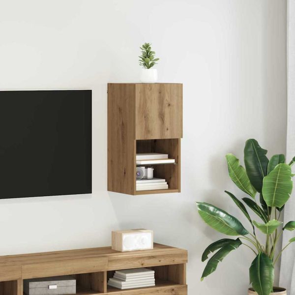 Стенен телевизионен шкаф 30,5 x 30 x 60 см Дъб