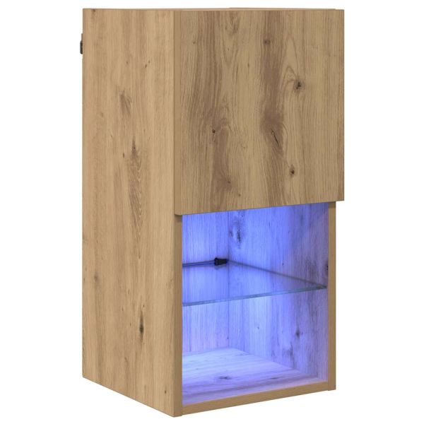 Стенен телевизионен шкаф 30,5 x 30 x 60 см Дъб
