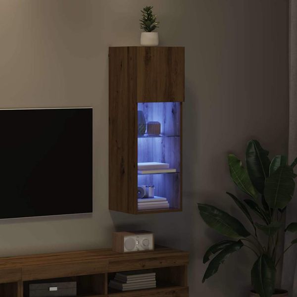 Стенен телевизионен шкаф 30,5 x 30 x 90 см Дъб