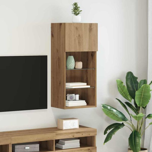 Стенен телевизионен шкаф 40,5 x 30 x 90 см Дъб