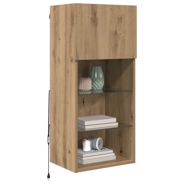 Стенен телевизионен шкаф 40,5 x 30 x 90 см Дъб