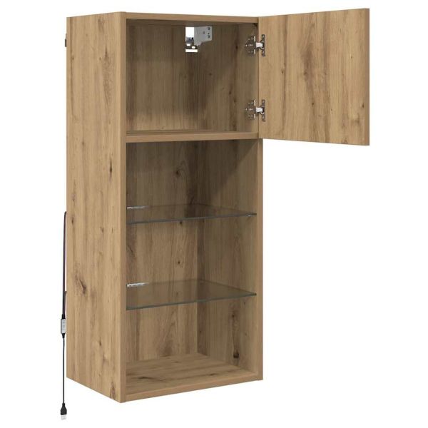 Стенен телевизионен шкаф 40,5 x 30 x 90 см Дъб