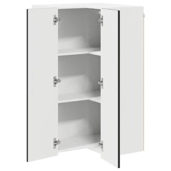 Стенно ъглово шкафче LUCCA Черно 57 x 57 x 100 см