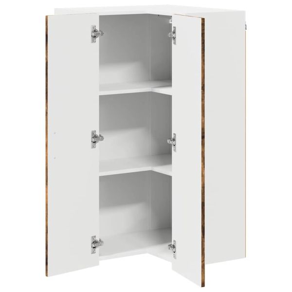 Стенно ъглово шкафче LUCCA Опушен дъб 57 x 57 x 100 см