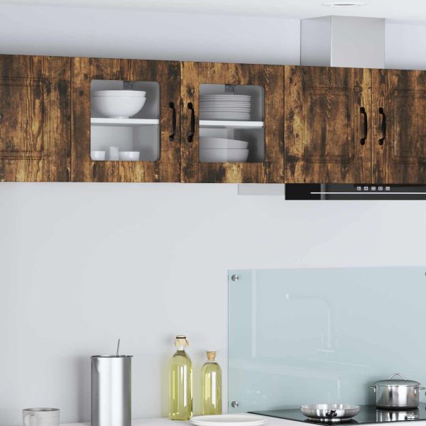 Стенен стъклен шкаф PORTO 2 pcs Димян дъб 40 x 31 x 40 см