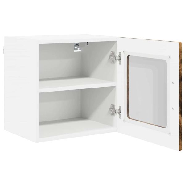 Стенен стъклен шкаф PORTO 2 pcs Димян дъб 40 x 31 x 40 см