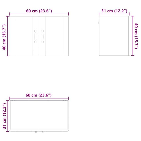 Кухненски шкаф с рафт Черно 60 x 31 x 40 см Инженерно дърво