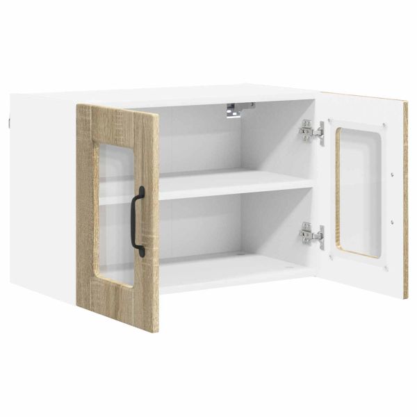 Стенен стъклен шкаф PORTO 2 pcs Сонома дъб 60 x 31 x 40 см