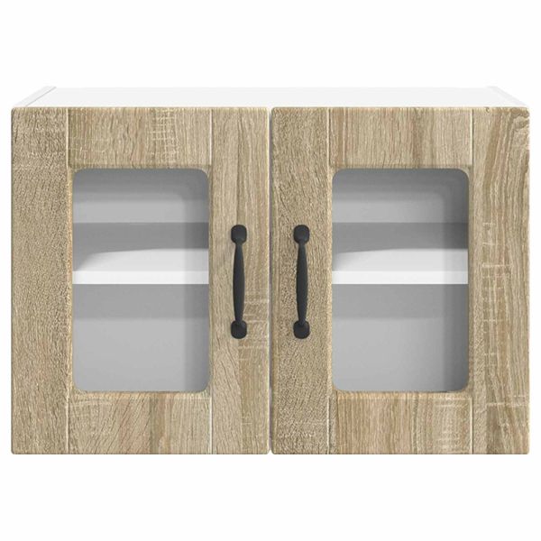 Стенен стъклен шкаф PORTO 2 pcs Сонома дъб 60 x 31 x 40 см