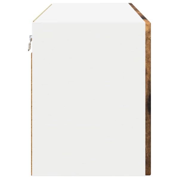 Стенен стъклен шкаф 2 pcs Димян дъб 60 x 31 x 40 см