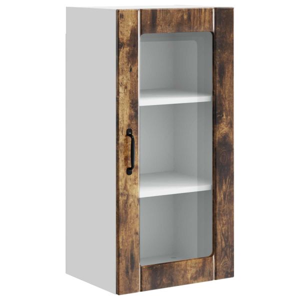 Стенен стъклен шкаф PORTO 2 pcs Димян дъб 40 x 31 x 80 см