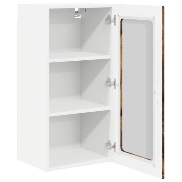 Стенен стъклен шкаф PORTO 2 pcs Димян дъб 40 x 31 x 80 см