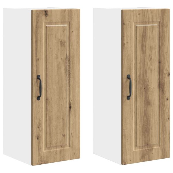 Кухненски шкаф с рафт 2 pcs Дъб 30 x 31 x 80 см Инженерно дърво