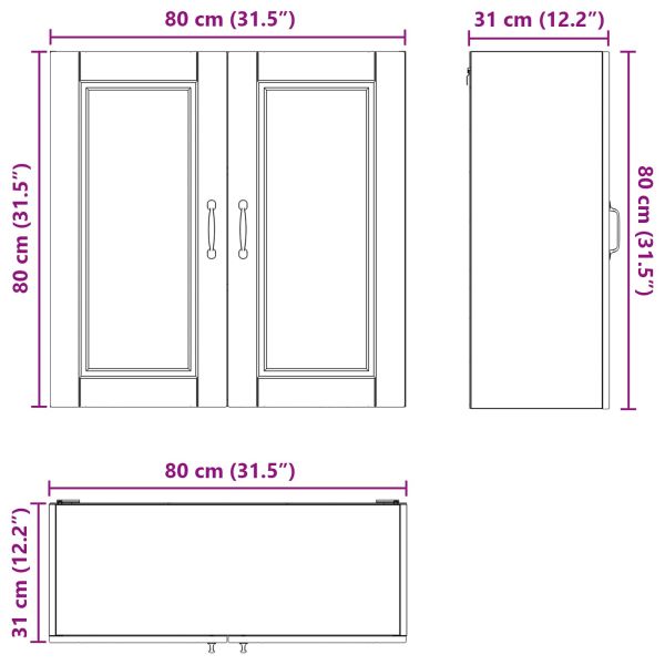 Кухненски шкаф с рафт Черно 80 x 31 x 80 см Инженерно дърво