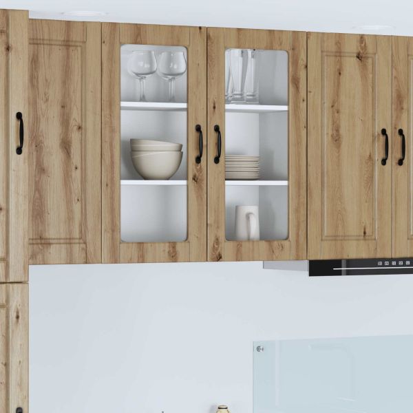 Стенен стъклен шкаф PORTO Дъб 80 x 31 x 80 см