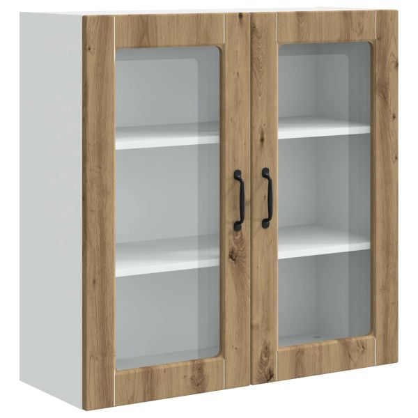 Стенен стъклен шкаф PORTO Дъб 80 x 31 x 80 см