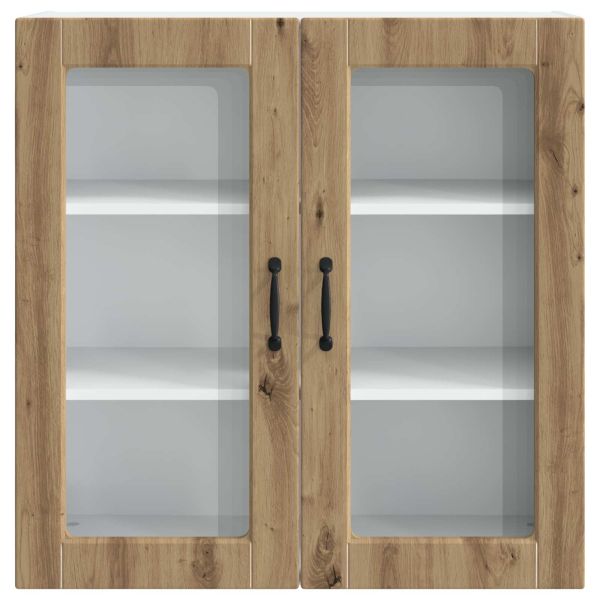 Стенен стъклен шкаф PORTO Дъб 80 x 31 x 80 см