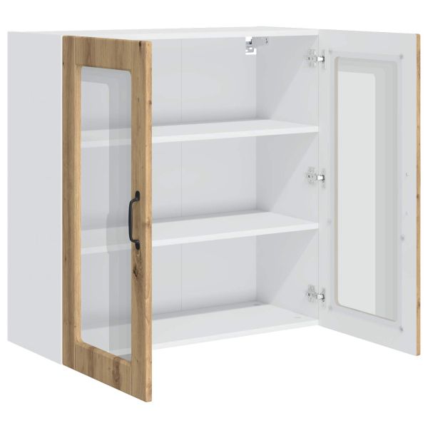 Стенен стъклен шкаф PORTO Дъб 80 x 31 x 80 см