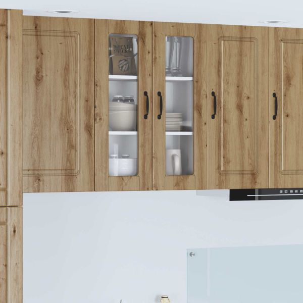 Стенен стъклен шкаф PORTO Дъб 60 x 31 x 80 см