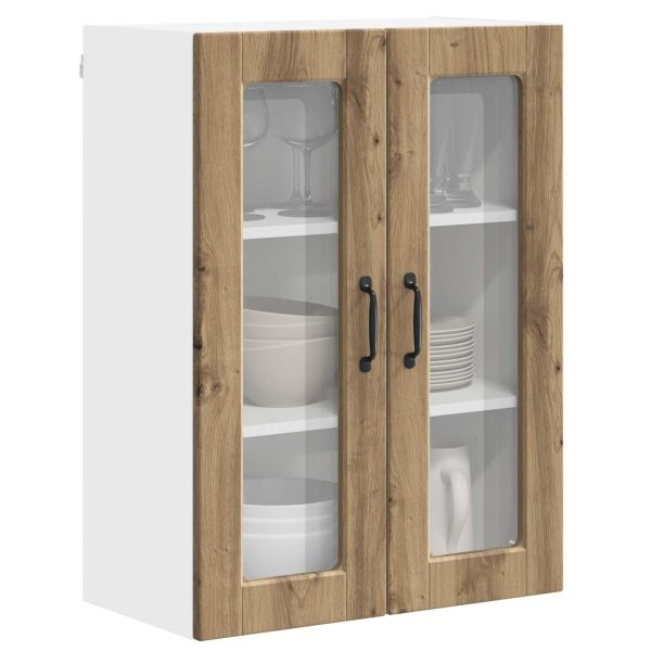 Стенен стъклен шкаф PORTO Дъб 60 x 31 x 80 см