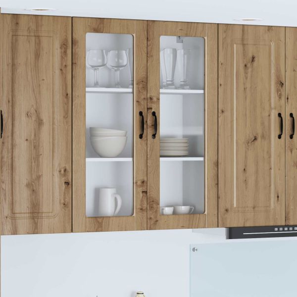 Стенен стъклен шкаф PORTO Дъб 80 x 31 x 100 см