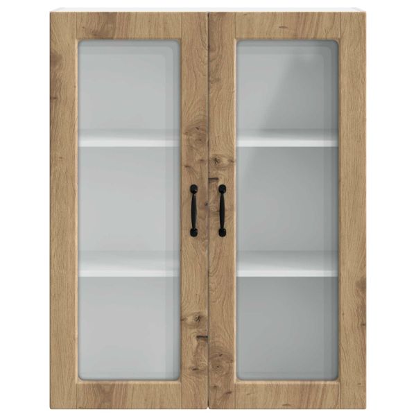 Стенен стъклен шкаф PORTO Дъб 80 x 31 x 100 см