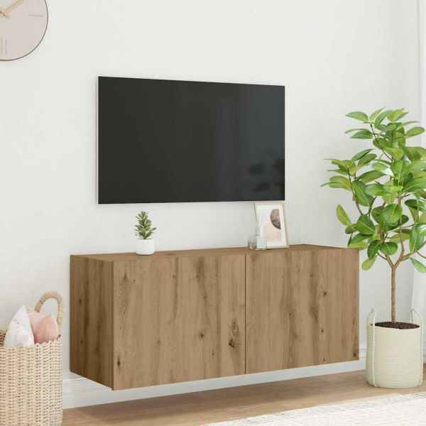 TV стенен шкаф Дъб Инженерно дърво