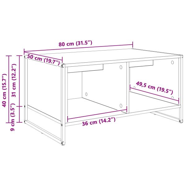 Масичка за кафе Старо дърво 80 x 50 x 40 cm Инженерно дърво