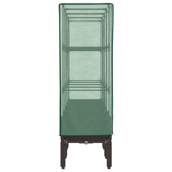 Повдигнато легло с оранжерия калъф, ратанов вид, 160x40x140 см