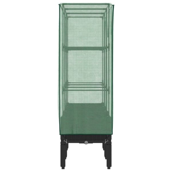 Повдигнато легло с оранжерия калъф, ратанов вид, 120x40x140 см