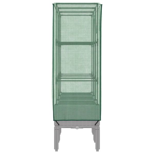 Повдигнато легло с оранжерия калъф, ратанов вид, 120x40x140 см