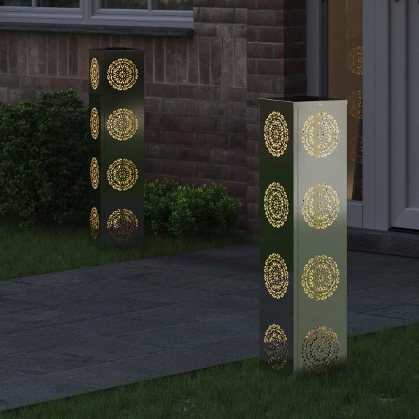 Соларна LED светлина за пътека 2 pcs Сребрист