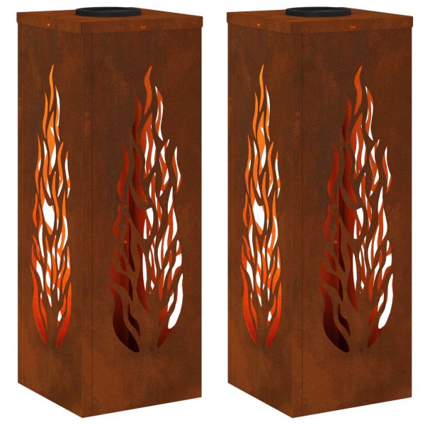 Соларна LED светлина за пътека 2 pcs Бронзов Патинираща стомана