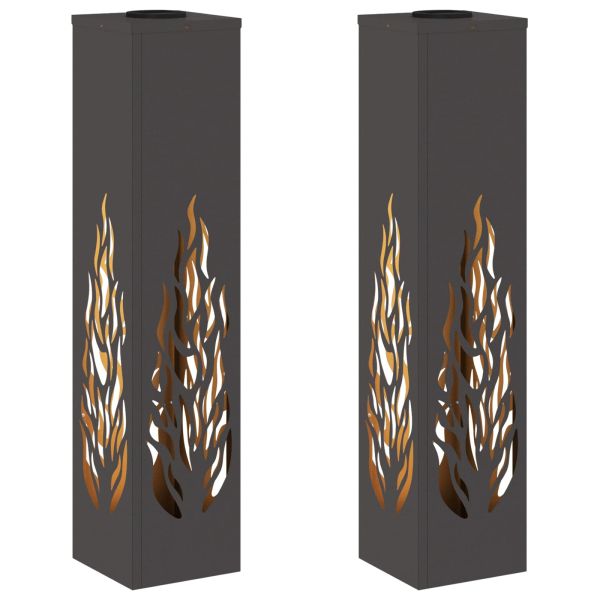 Соларна LED светлина за пътека 2 pcs Черно