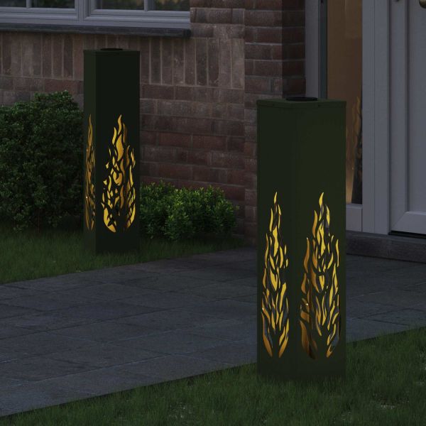 Соларна LED светлина за пътека 2 pcs Маслинено зелено