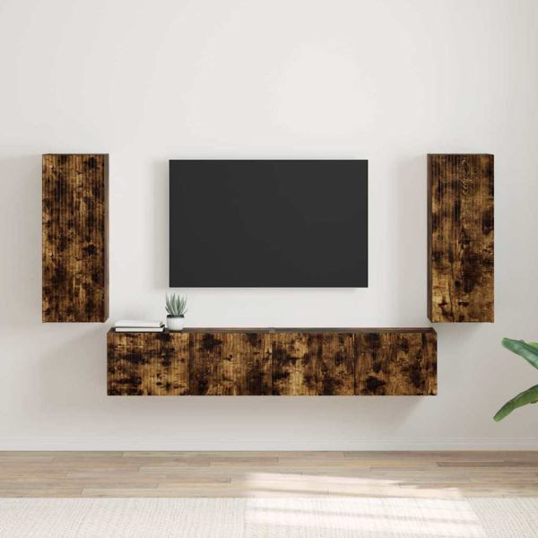 TV стенен шкаф 2 бр. Димян дъб Инженерна дървесина