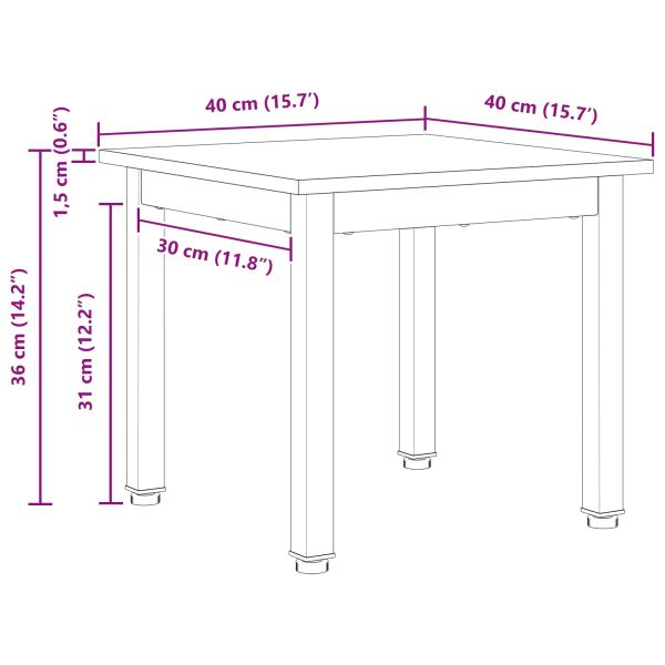 Масичка за кафе Естествен 40 x 40 x 36 cm Солидно борово дърво
