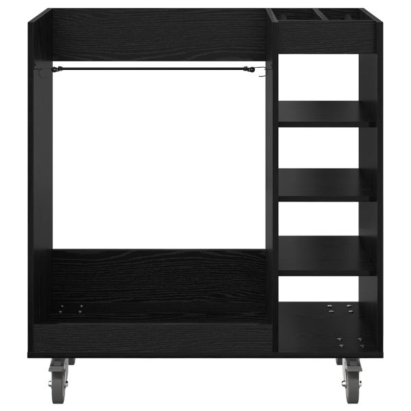 Голф шкаф с колело Едноцветен Черния дъб 90 x 45 x 98 см