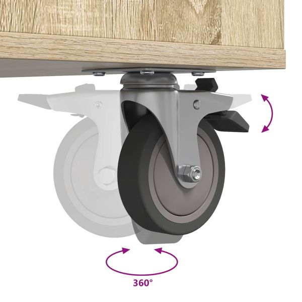 Голф шкаф с колело Едноцветен Сонома дъб 90 x 45 x 98 см