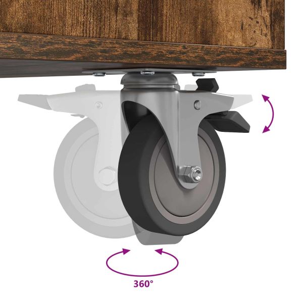 Голф шкаф с колело Едноцветен Димян дъб 90 x 45 x 98 см
